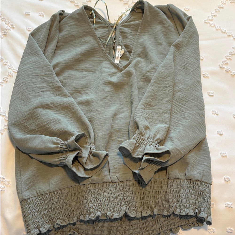 Maurices Sage Green V-Neck Blouse
